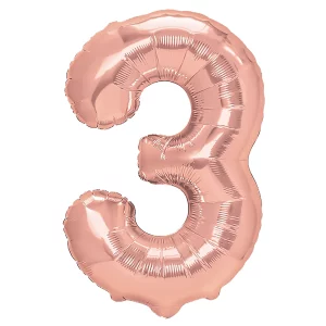 balon cyfra 3 różowa