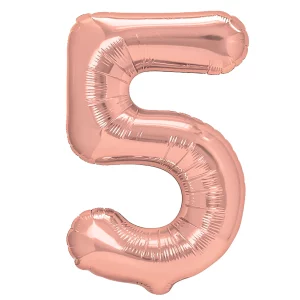balon cyfra 5 różowa